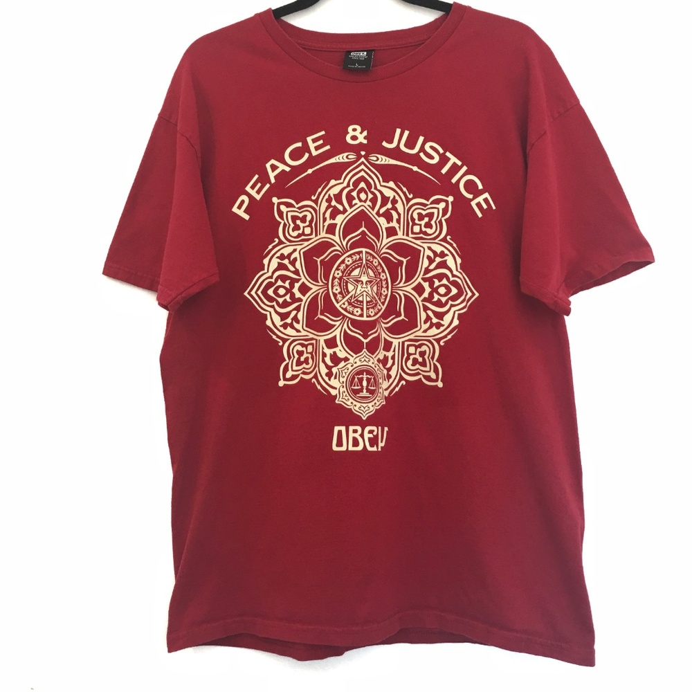 [OBEY] Peace & Justice mandala graphic t-shirt L
